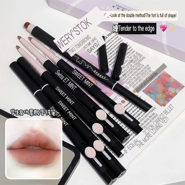 SWEET MINT Artist Lipliner Outline Lip Shape Lasting Color Pen With Brush Novice Lipstick Matte
