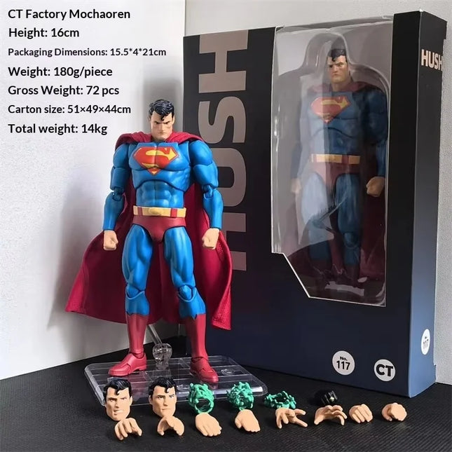 CT New Batman&Superman Hush Mafex 105 DC Justice League Comic Version Blue 16cm Articulated Action Figure Collectible Model Toy