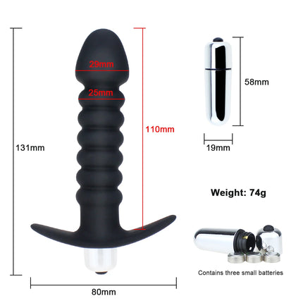Threaded Anal Plug Dildo Vibrator Prostate Massage Beads Single Vibration Mode Stimulator Anal Plug Sex Toy For Men And Women