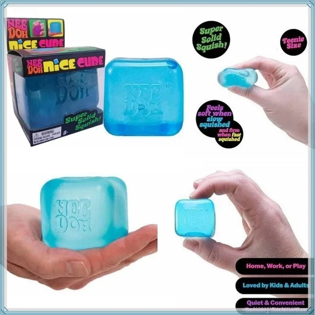 Schylling Needoh Gel Ice Cube Toy, Square Decompression Squishy Stress Ball, Vent Squeeze Toy, Stress Relief Sensory Fidget Toy