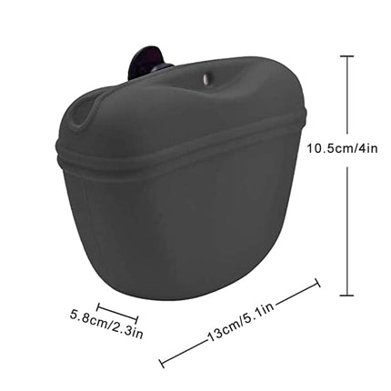 Silicone Dog Treat Pouch-Small Training Bag-Portable Dog Treat Bag for Leash with Magnetic Closure and Waist Clip airtight seale