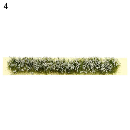 1Set Miniature Flower Cluster Garden Decor DIY Grass Tufts Building Layout Static Scenery Model 9*1*0.6cm Durable Sand Table