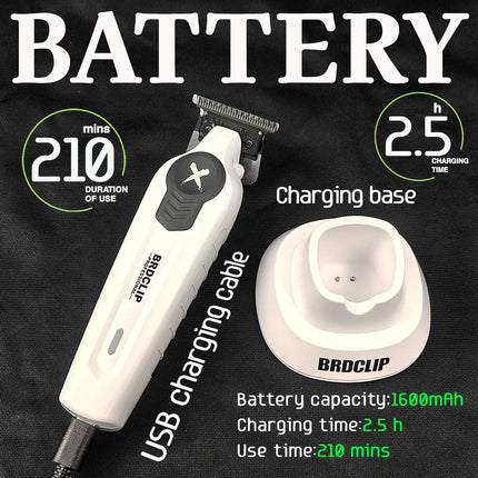 BRDCLIP X Series White FA1T 7700RPM Professional Electric Hair Trimmer Hair Clipper For Man Carving DLC Blade Barber Shop Tool