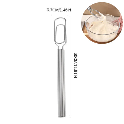 Danish Dough Whisk Stainless Steel HandHeld Bread Blender Dough Scraper Hole Fast Stirring Tool Danish Dough Whisk Egg Stirrer