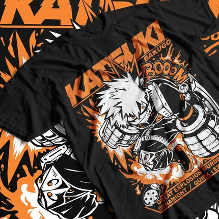 Unisex Bakugo Katsuki T-Shirt My Hero Academia (MHA) Hero Graphic Anime Gift for Girls All Sizes Y2K Top Loose Fit Crewneck