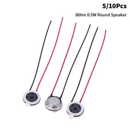 5/10Pcs 8 Ohm 0.5/1W Round Speaker 10mm Mini Ultra-thin Loudspeaker Horn For Mobile Phone Computer DIY Repair