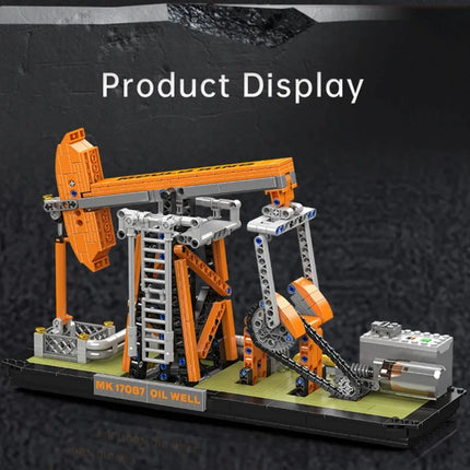 MOULD KING 840pcs 17087 Oil Well Model Technology MOC Engineering 840 PCS Building Blocks Toy with Electrical Motors Bricks Kit
