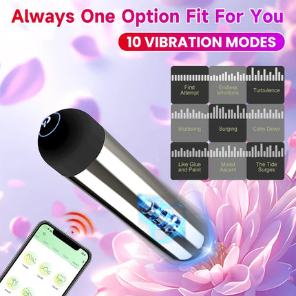 App Control Bullet Vibrator with Adjustable Size Wearable Panties 10 Vibrating Clitoral Stimulator Sex Toys for Women Couples