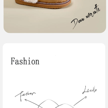 Evshine Fashion Fur Collar Fluffy Slippers Indoor Outdoor Winter Slippers Soft Plush House Shoes Women Leopard Fuzzy Slippers