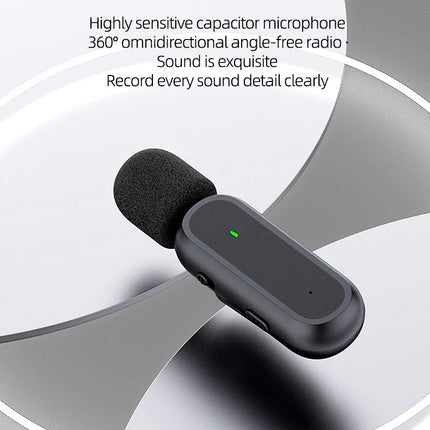 Wireless Lavalier Microphone with Charging Box Audio Video Noise Cancel Record Plug-and-Play Mic for IOS Android