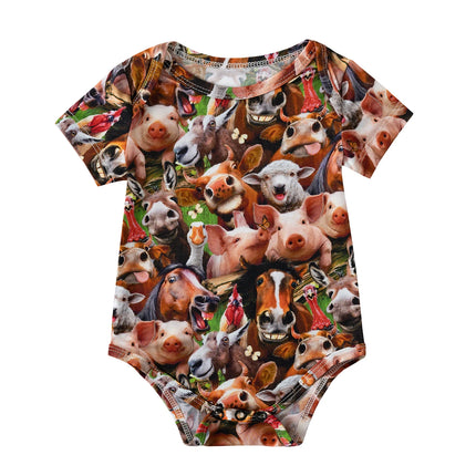 Infant Bamboo Short Sleeve Bodysuit Summer Lightweight Onesie with Convenient Snap Closure