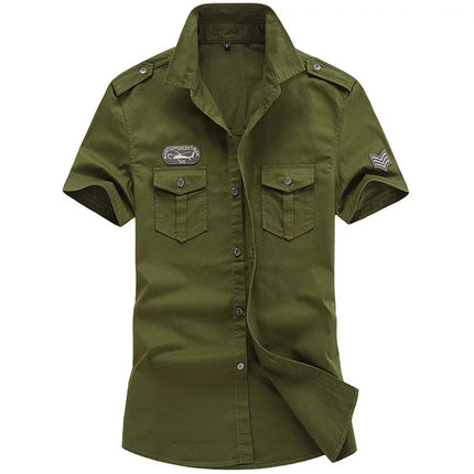 2025 New Men's Spring Cotton Casual Shirt Military Tooling Oversize Loose Long Sleeve Cargo s Male High Quality Solid Clothing