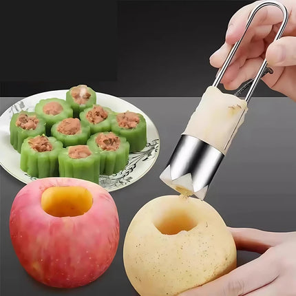/KQM/Stainless Steel Fruit Core Remover Pear Bell Peppers Pitter Extractor Tool Versatile Vegetable Core Puller Kitchen Gadgets