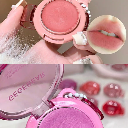 Gege Bear Natural Cream Blush Cheek Color Stick Dual Use Lip And Cheek Gift For Beauty And Health Makeup Fans