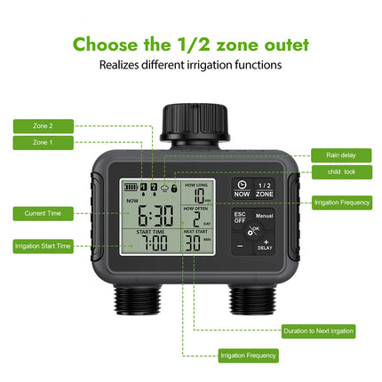 1/2/3-Outlet Automatic Watering System with Timing Control Automatic Water Timer Sprinkler Used Outdoor to Save Water&Time