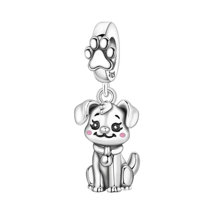 Hot Sale 925 Sterling Silver Puppy Beads & Teddy & Golden Retriever Dangle Charm Fits Bracelet Beloved Pet Pendant Gifts