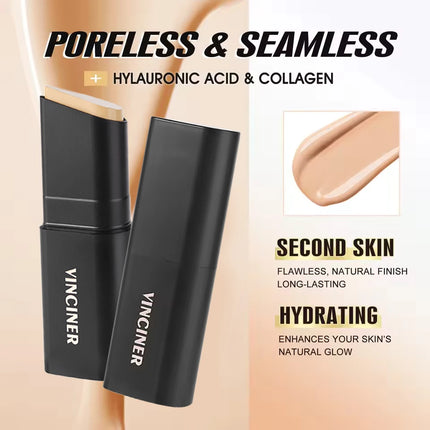 VINCINER Matte Stick Foundation Cream Long-Wear Waterproof Covers Dark Circles Full Coverage Concealer Stick for Base Makeup
