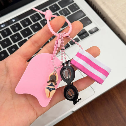 Cute Cartoon Surfing Swimming Girl Boy Pendant Keychain Creativity Bag Charm Backpack Hanging Piece Car Key Chain Chic Gift A712