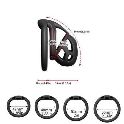 Male Chastity Cage Device Lock Belt Set Flat And Curved Rings ABS Material Removable Metal Lock Training Urethral Opening