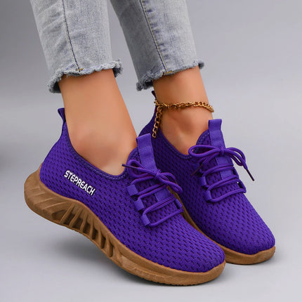 Spring and Autumn New Women's Casual Lace up Sports Shoes Comfortable, Breathable, Lightweight, Wear Resistant Sports and Leisur