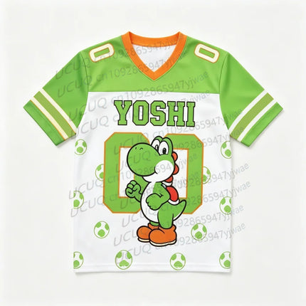 Boys Girls Family T-shirt Tops Summer Cartoon Yoshi Men's Women's Short Sleeve T-shirt Tops
