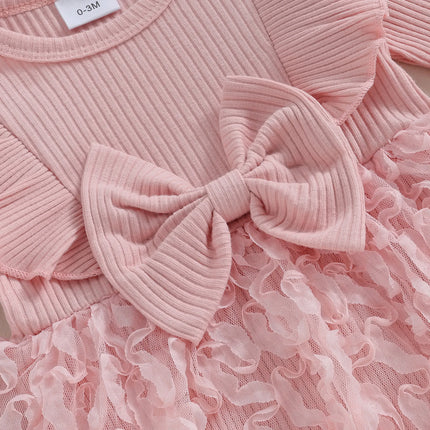 ma&baby 0-18M Baby Girl Romper Newborn Infant Jumpsuit Fall Spring Long Sleeve Lace Ruffle Clothes Headband Outfits