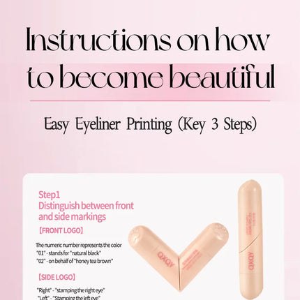 QXQY Easy Stamp Wing Eyeliner Pen - Dual Ended (Stamp + Pencil), Waterproof, Quick Dry, All Day Wear, Foolproof Application, Mus