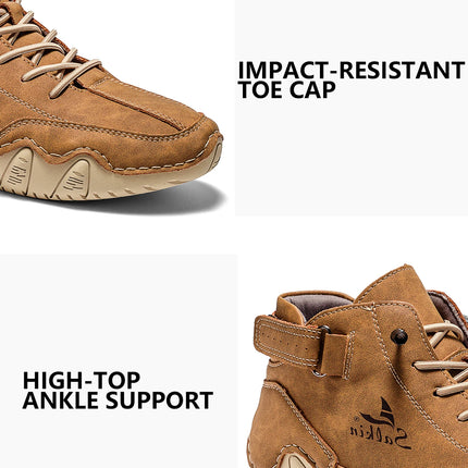 New Handmade Men Boots Design Sneakers Man Outdoor Casual Leather Men Sneakers Ankle Boots Trekking Fall Breathable Hot Sale