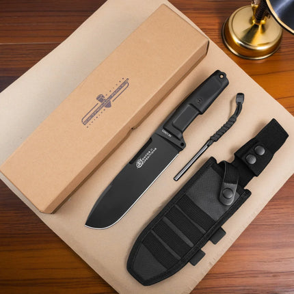 ONTOS II - High-Strength Camping Emergency Outdoor Knife, Made of N690 Steel, Compact Fixed Blade Fruit Knife