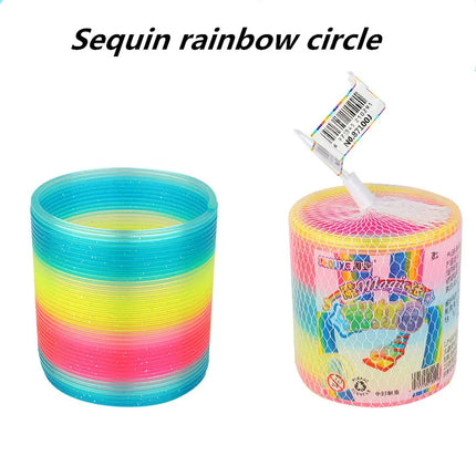 Large Rainbow Magic Springs Circle Toys Children Birthday Party Favors Giveaway Gifts Souvenir Kindergarten Guest Pinata Fillers