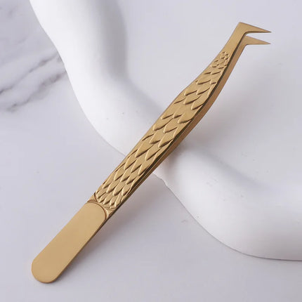 Professional Eyelash Tweezers for Lash Extension, Stainless Steel High Precision Eyelash Extension Eyebrow Tweezers