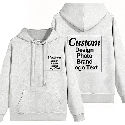 High Quality Custom Hoodie Cotton Sweatshirt Print Embroidery Brand Logo Text Photo Design Men Women Famliy Team Clothing 300g