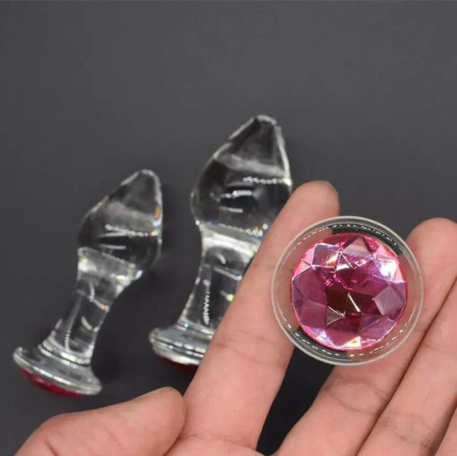 VaHppy Diamond style Glass Anal Plugs Diameter 2.8/3.4/3.8cm Sex toys For Beginners Girls Gay Anal Masturbation Extension BDSM
