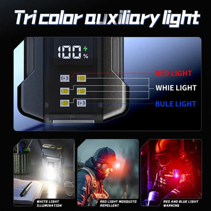 Multifunctional Mini Charging Flashlight Led Bright EDC Torch Magnetic Cap Clip Lamp Flash Light Outdoor Camping Fishing Tools