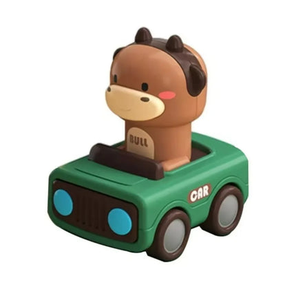Press and Go Car Toys for Toddlers 1-3, Baby Animal Racing Cars, Infant Play Vehicle Set, Baby Push Go Friction Car Toys