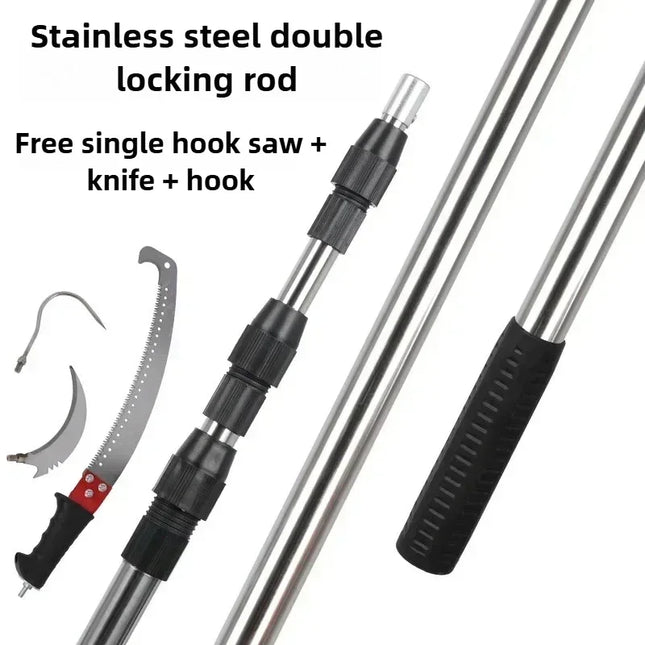 High Branch Trees Saw Pruning Extension Telescopic Pole Tree Pruning Saw Cutting Stainless Steel Gardening Multi Functional Tool