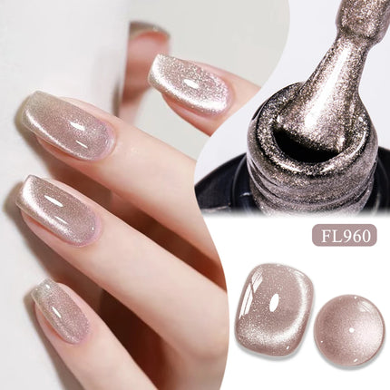 10ml Nude Pink Cat Magnetic Gel Nail Polish Ultral Shine Glitter Semi Permanent Soak Off UV Gel Varnish Nail Decor Nail Supplies