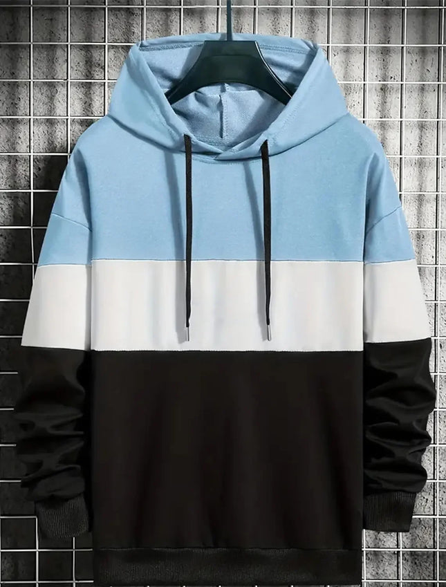 Men's Hoodies 3D Color Block Print Sweatshirts For Men Casual Fashion Simple Style Oversized Pullover Autumn and Winter Top
