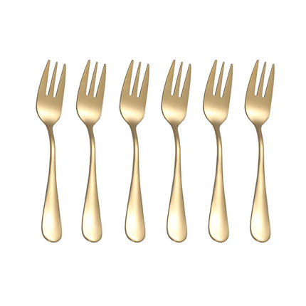 6pcs Stainless steel cutlery fruit forks dessert forks are small and delicate for entertaining guests