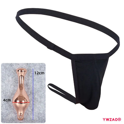 YWZAO Adult Plug Sexy Ass Gay Dildo Men's Fisting Lingerie Underwear Anus Thongs Anal Briefs Toys Panties Wide Brim Black N05