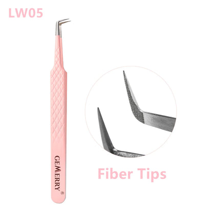 New Eyelash Extension Fiber Tip Tweezers Purple Gradient Stainless Steel Professional High Precision Tweezer for Volume Fans