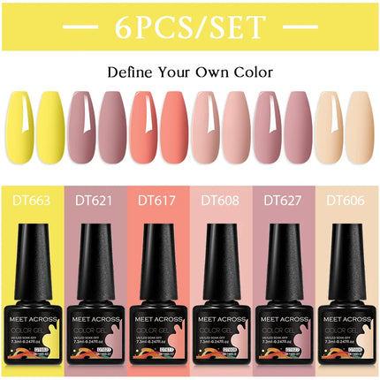 6pc Nail Gel Polish Set DIY Nail Art Semi Permanent UV LED Gel Kit For Nails Decoration Manicure Soak Off Painting Vernis Design