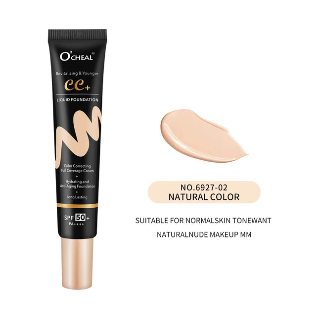 Ocheal 30g BB/CC sunscreen Cream SPF 50/PA+++ Facial Liquid Foundation Cream Anti-Aging Long Lasting Full Coverage Cream Powder