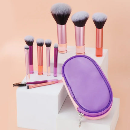 10pcs Mini Makeup Brush Set Powder Eyeshadow Foundation Blush Blender Concealer Beauty Makeup Tools Brush Professional Supplies
