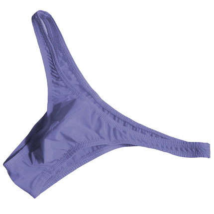 Men’s Ice Silk High Stretch Thong Panties Lingerie Sexy Crotch Bulge Pouch G-string Underpants Solid Color Comfortable Briefs