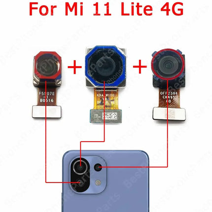 For Xiaomi Mi 11 Lite Selfie Front Frontal Small Facing Camera Back Rear Camera Module View Backside Replacement Spare Parts