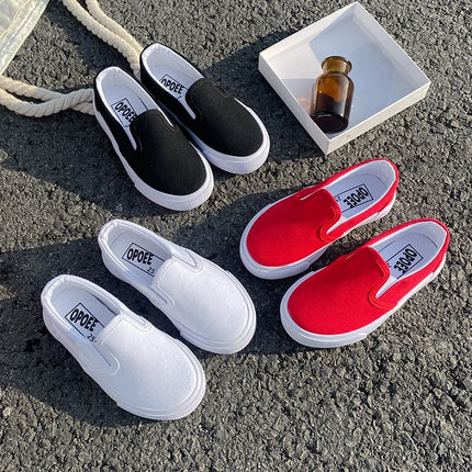 1020 Fashionable and breathable children's canvas shoes, soft-soled board shoes for boys and girls, solid color children's shoes