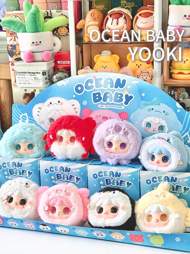 Yooki V6 Ocean Baby Series Vinyl Plush Blind Box Girl Bag Pendant Kawaii Doll Figurine  Figurine Fashionable Decoration And Gift