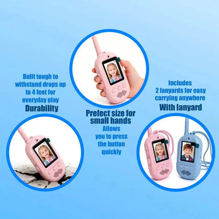 Children's Walkie-Talkie and Camera 2-in-1 Toy, High-Definition Photo and Video Recording, Parent-Child Outdoor Communication   Portable USB Charging Educational Toys