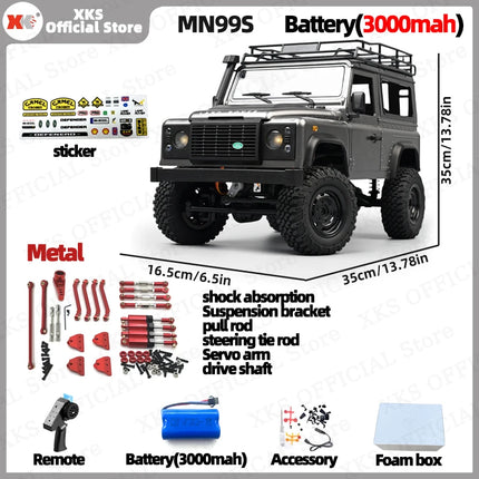 MN MN99S MN78 MN98 MN99 D90 1/12 RC Car 2.4G Remote Control 4X4 Off Road LED Light 4WD Climbing RC Truck Toy Car Gift for Boy